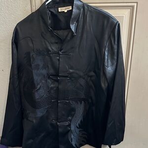 Stylish Black Dragon Men's Jacket